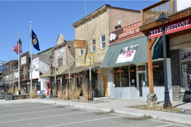 Paradise Adventure Co and the Saddle Shop on Gardiner's main street